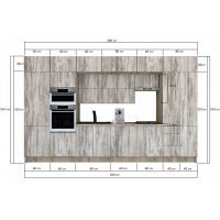Bucatarie ZONE B 400 FRONT PAL K002 / decor K084